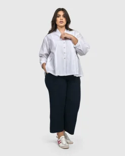 Addison Peplum Blouse, White