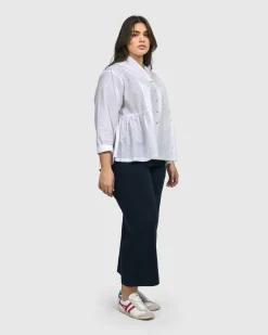 Addison Peplum Blouse, White
