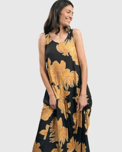 Aloha Sleeveless Maxi Dress, Gold