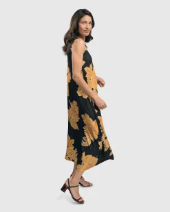 Aloha Sleeveless Maxi Dress, Gold
