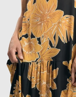 Aloha Sleeveless Maxi Dress, Gold