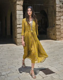 Amelie V-Neck Caftan, Meadow