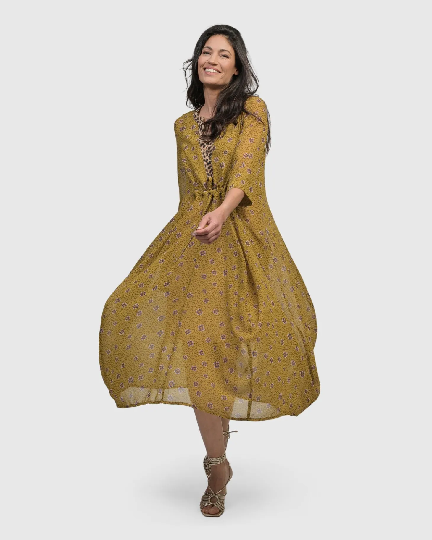Amelie V-Neck Caftan, Meadow