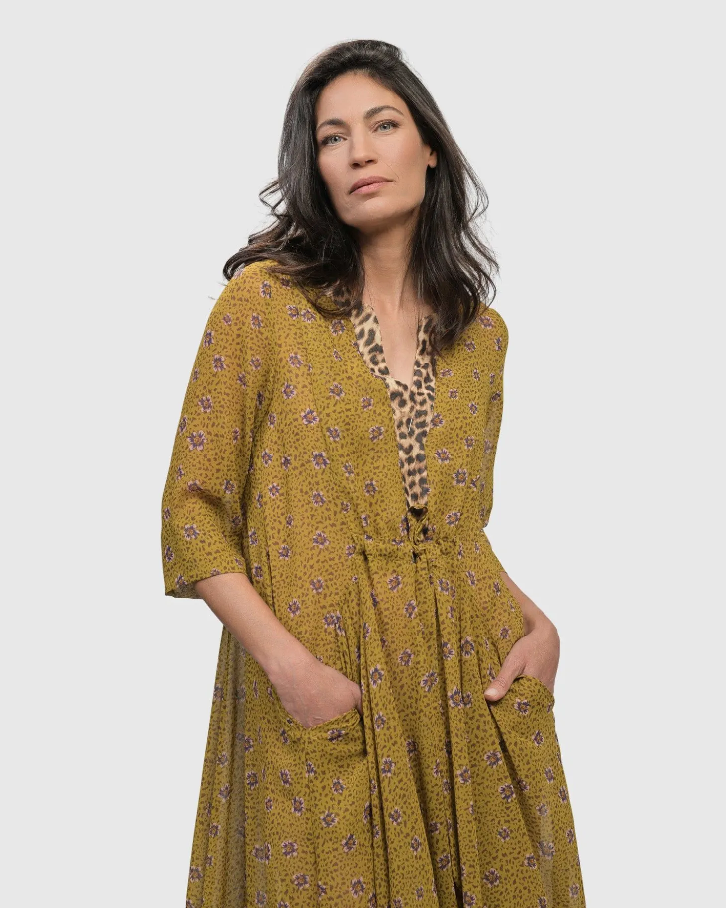 Amelie V-Neck Caftan, Meadow