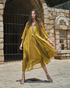 Amelie V-Neck Caftan, Meadow