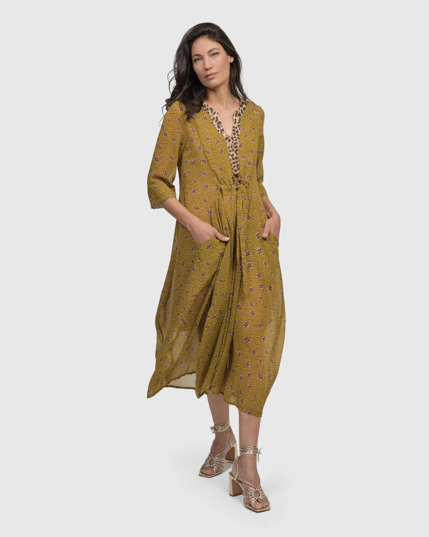 Amelie V-Neck Caftan, Meadow
