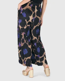 Amethyst Crinkle Palazzo Pants, Multi