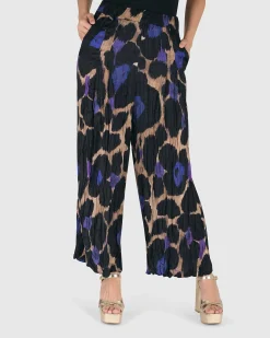 Amethyst Crinkle Palazzo Pants, Multi