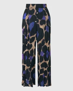 Amethyst Crinkle Palazzo Pants, Multi