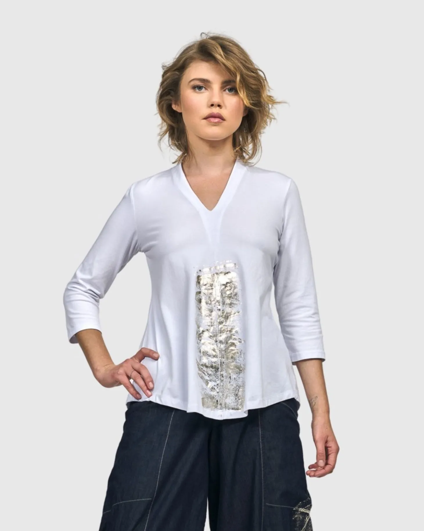 Anchorage V-Neck Top, White