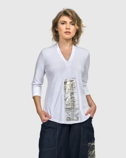 Anchorage V-Neck Top, White