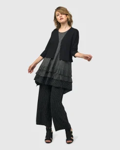 Andromeda Cropped Cardigan, Stripes