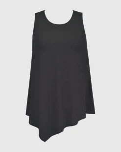 Ani Sleeveless Tunic Top, Black
