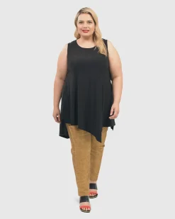 Ani Sleeveless Tunic Top, Black