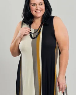 Ani Sleeveless Tunic Top, Stripes