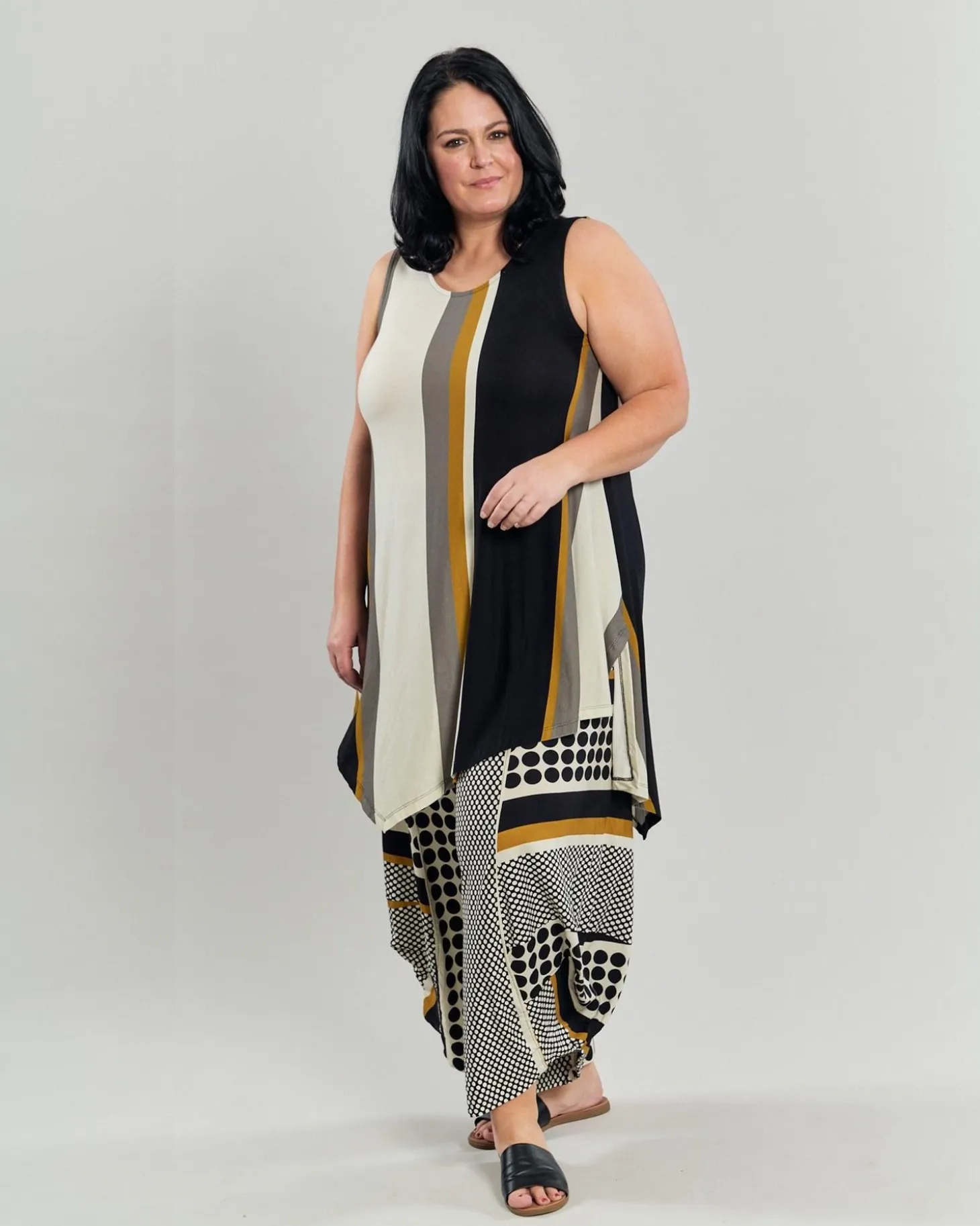 Ani Sleeveless Tunic Top, Stripes