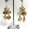 Aqua Chandelier Earrings, Gold