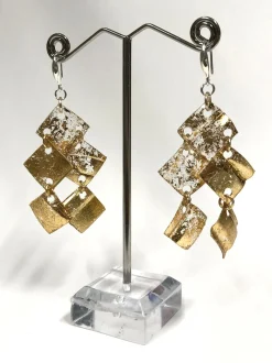 Aqua Chandelier Earrings, Gold