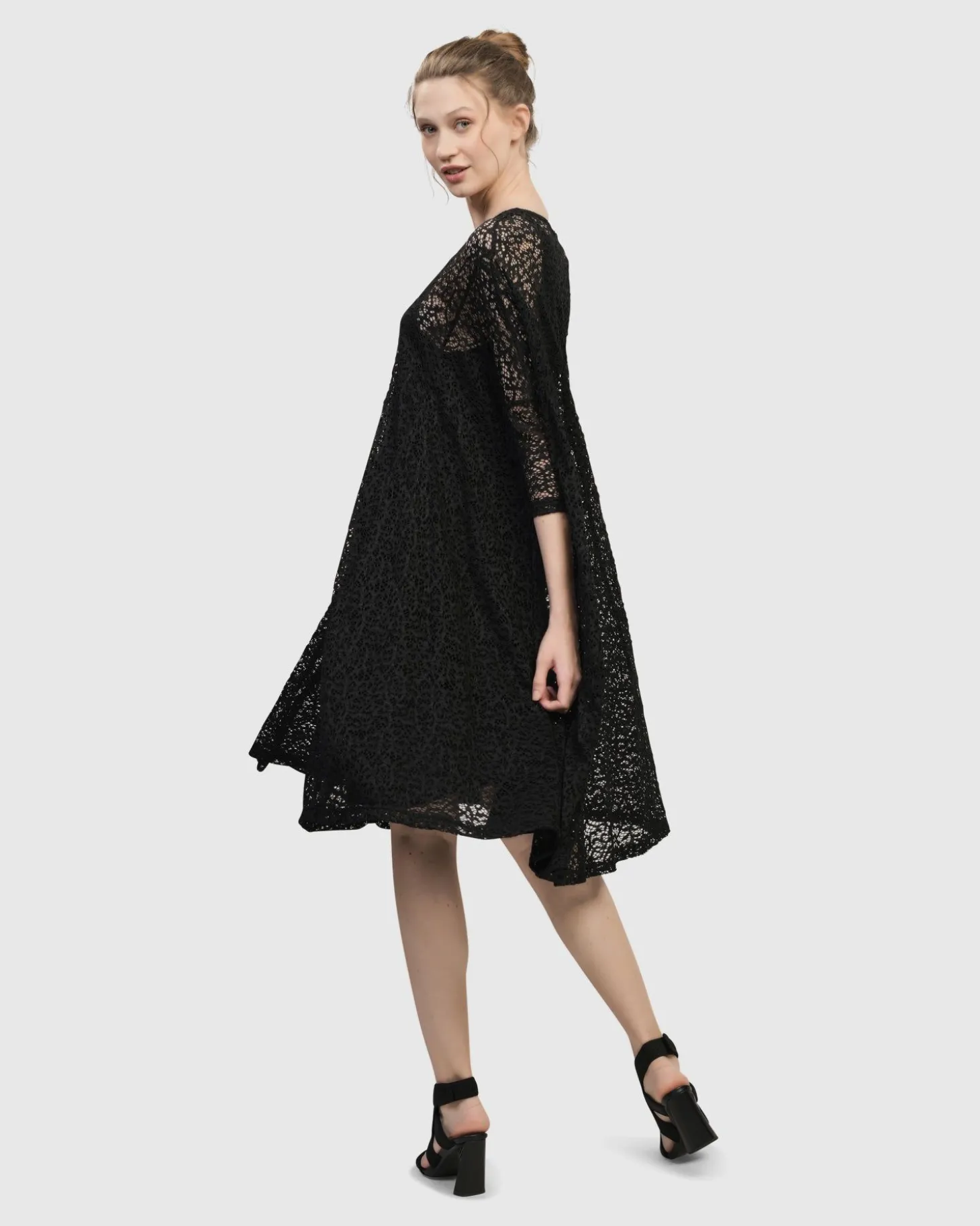 Artemis Trapeze Dress, Black