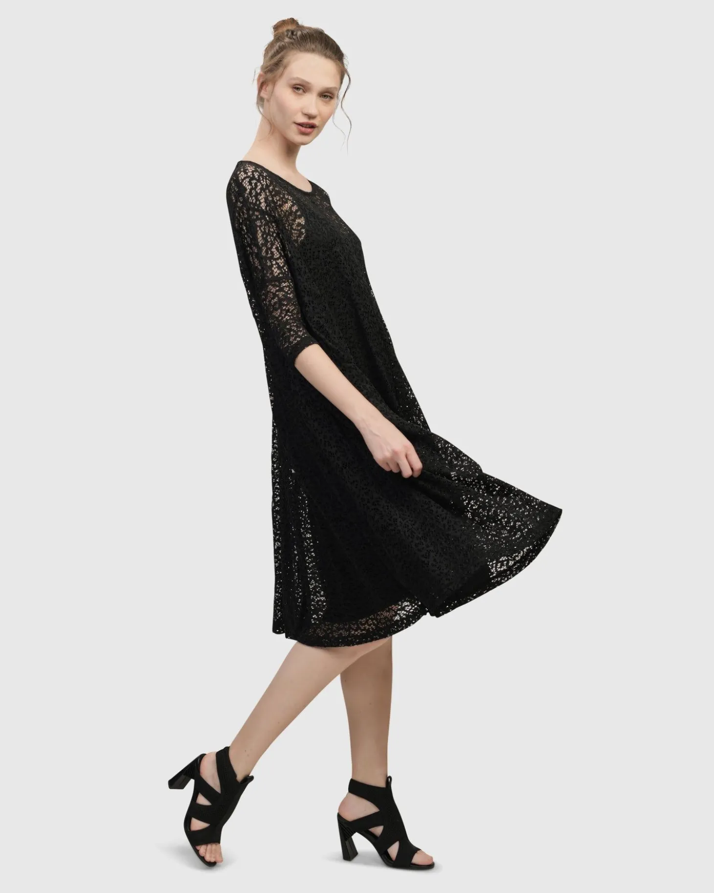 Artemis Trapeze Dress, Black