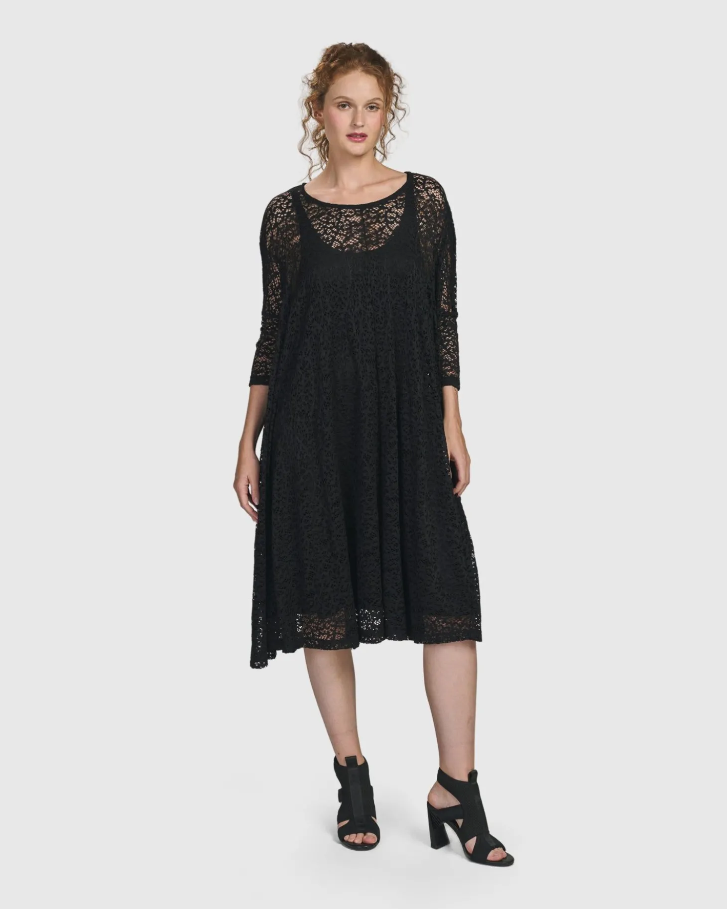 Artemis Trapeze Dress, Black