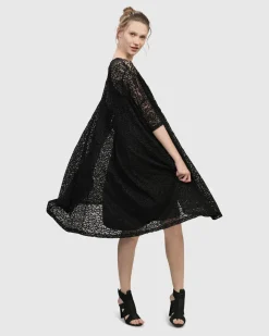 Artemis Trapeze Dress, Black
