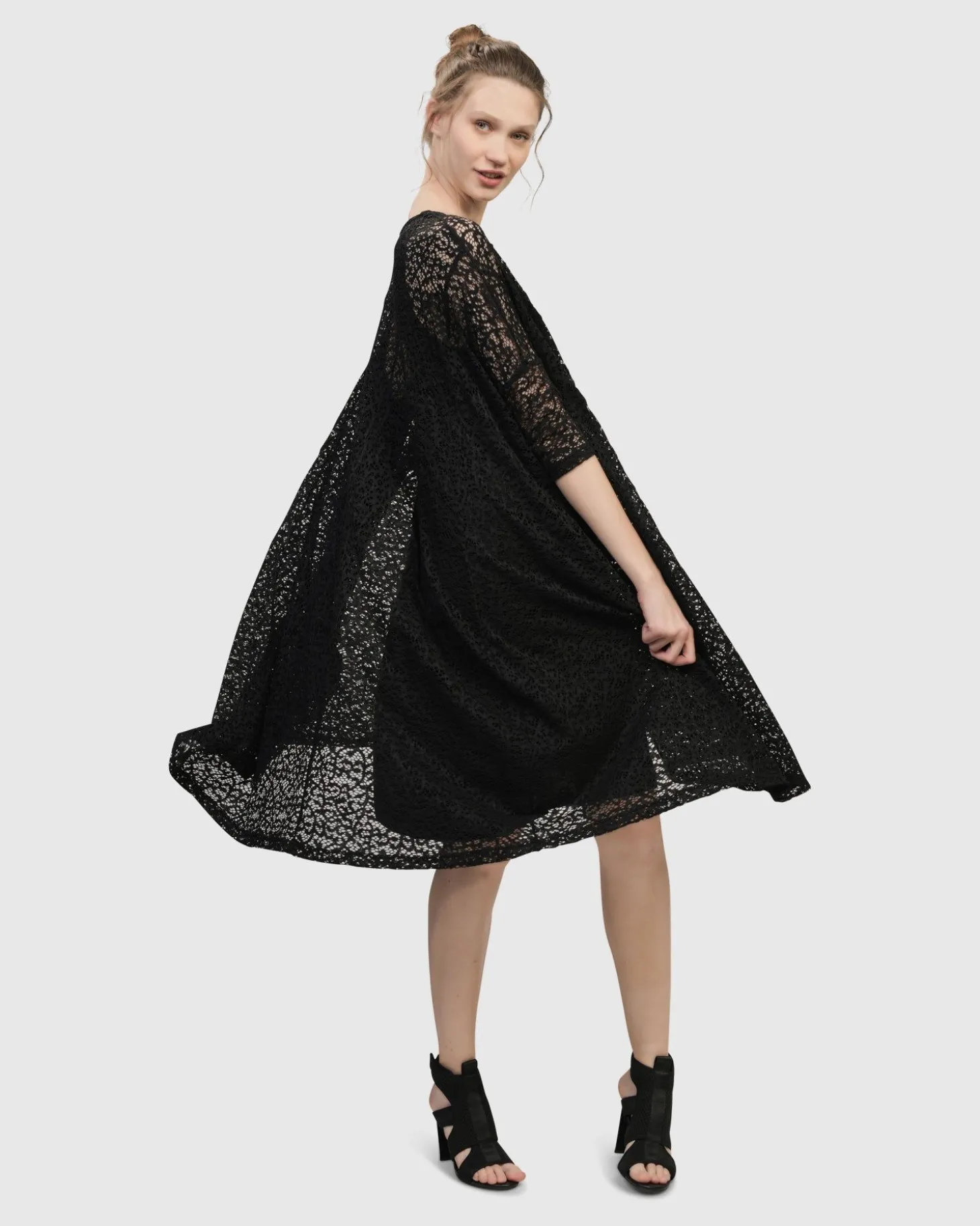 Artemis Trapeze Dress, Black