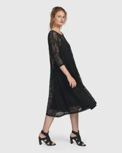 Artemis Trapeze Dress, Black