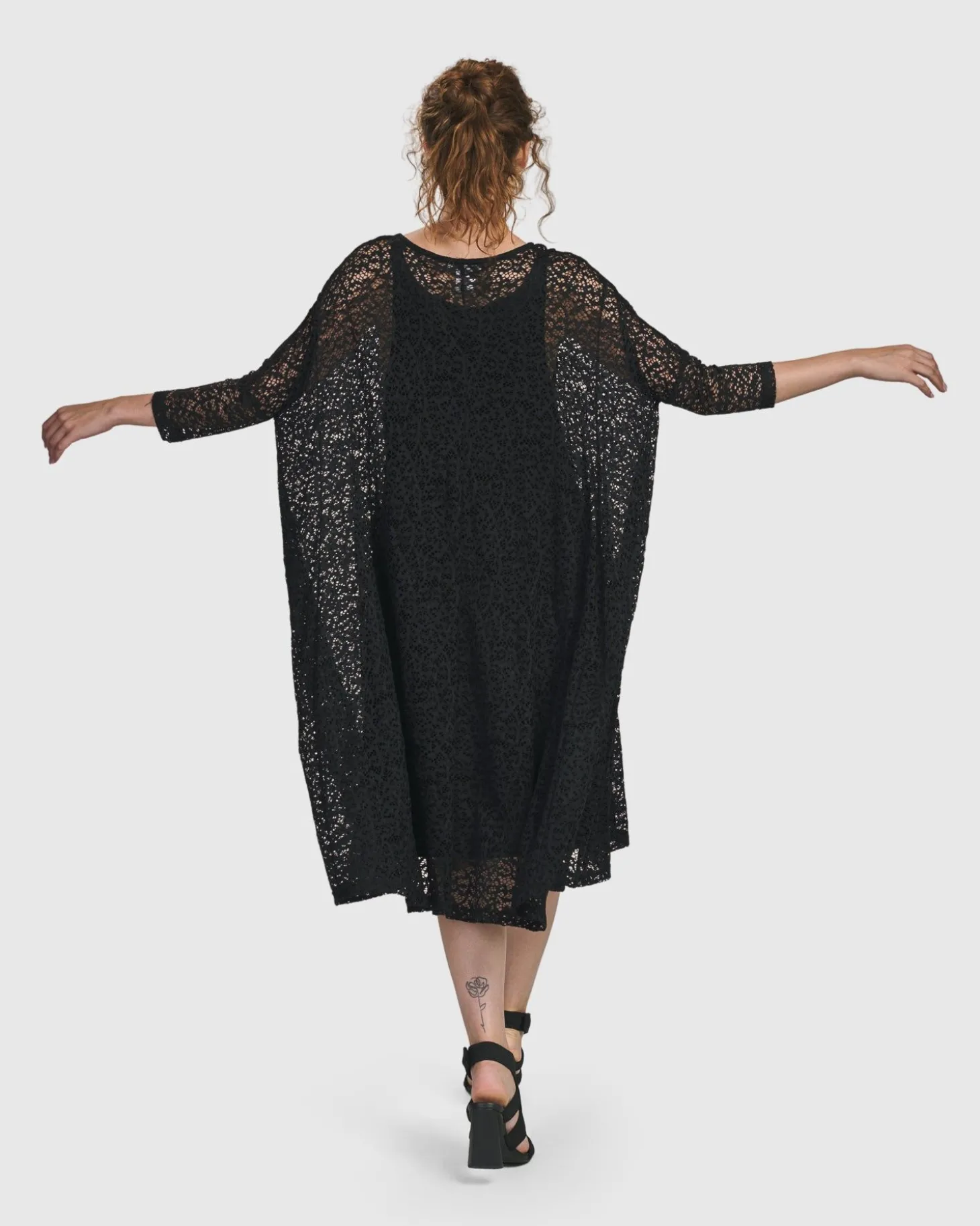 Artemis Trapeze Dress, Black