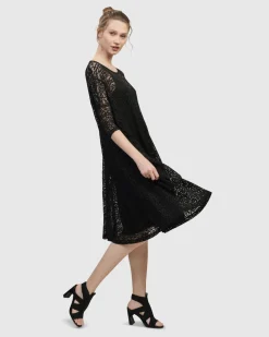 Artemis Trapeze Dress, Black