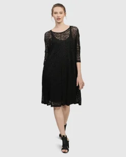 Artemis Trapeze Dress, Black