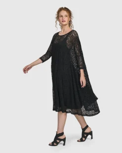 Artemis Trapeze Dress, Black