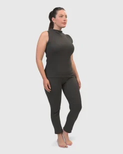 Asana High-Neck Top, Charcoal