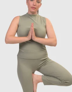 Asana High-Neck Top, Nature