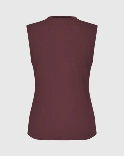Asana High-Neck Top, Wine
