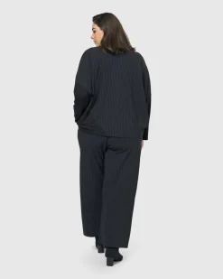 Audrey Relaxed Top, Pinstripes