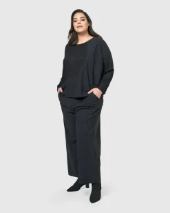 Audrey Relaxed Top, Pinstripes