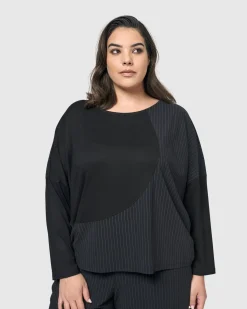 Audrey Relaxed Top, Pinstripes