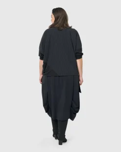 Audrey Relaxed Top, Pinstripes