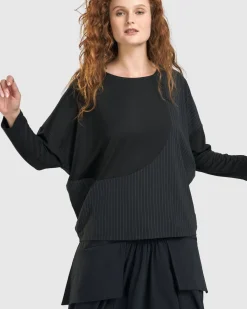 Audrey Relaxed Top, Pinstripes