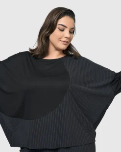 Audrey Relaxed Top, Pinstripes