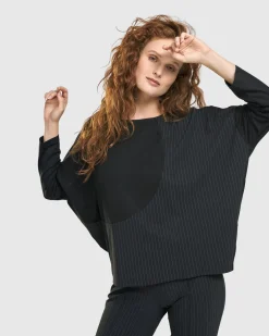 Audrey Relaxed Top, Pinstripes