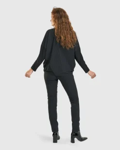 Audrey Relaxed Top, Pinstripes