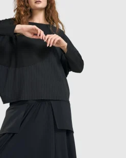 Audrey Relaxed Top, Pinstripes
