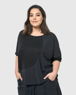 Audrey Relaxed Top, Pinstripes