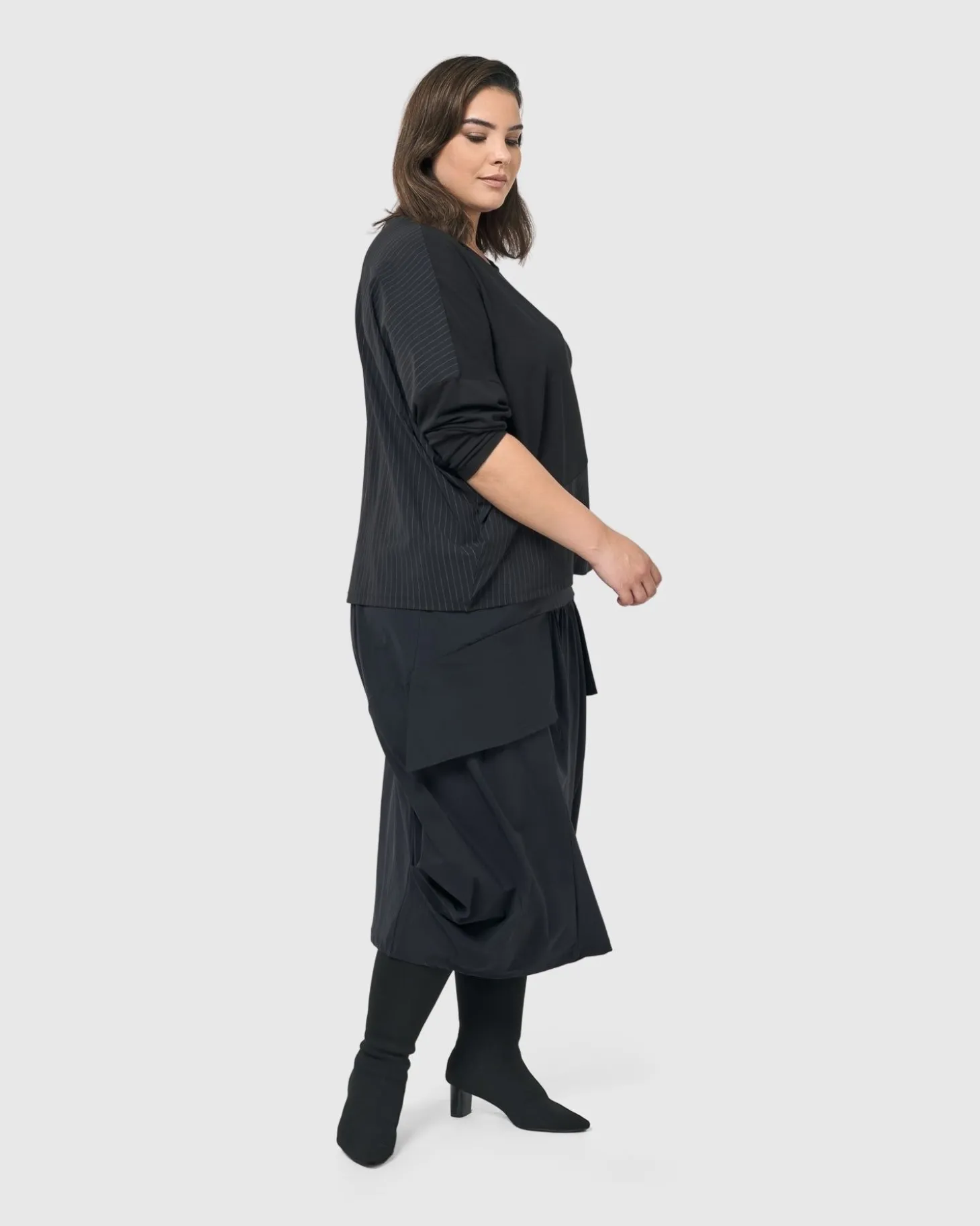 Audrey Relaxed Top, Pinstripes
