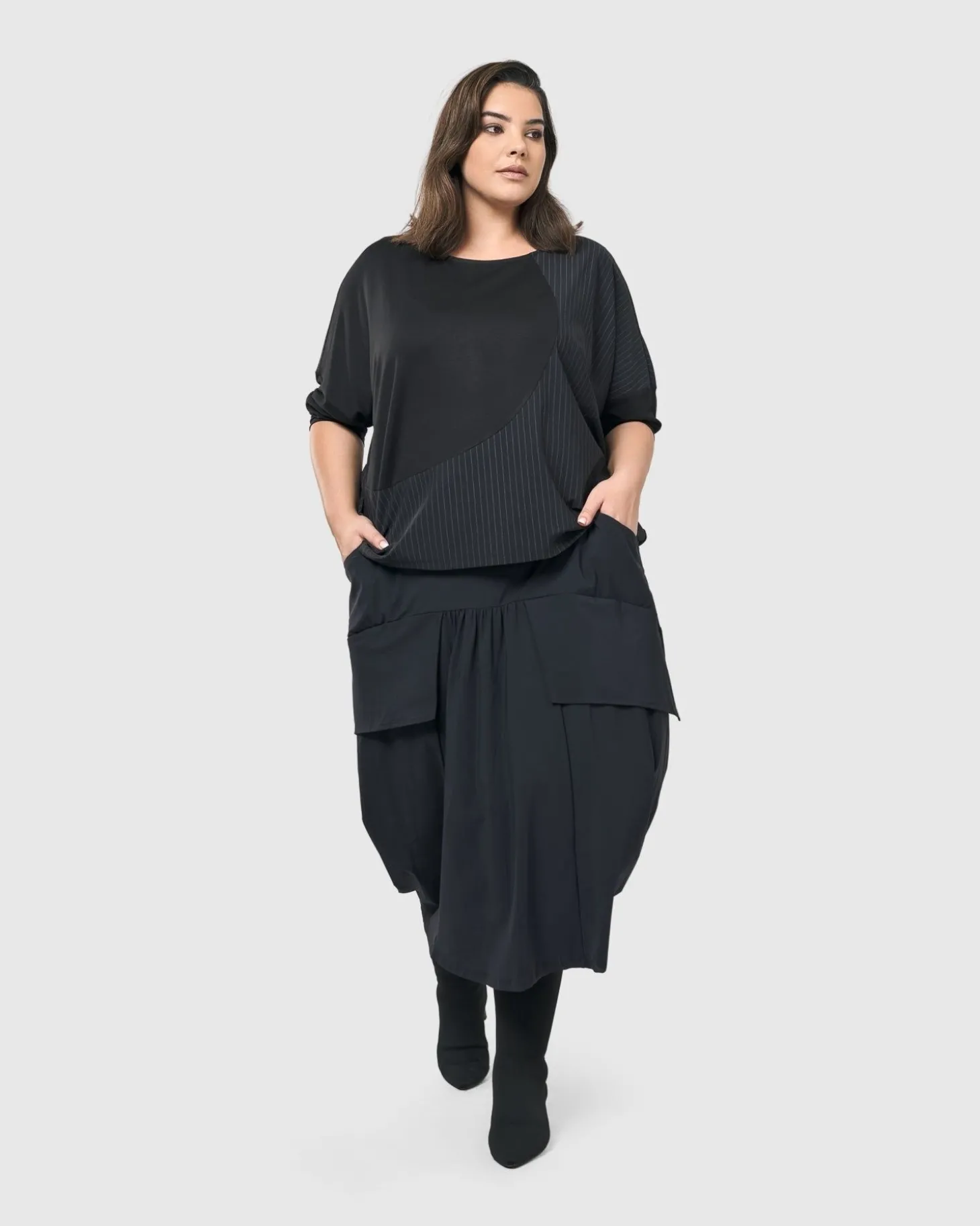 Audrey Relaxed Top, Pinstripes