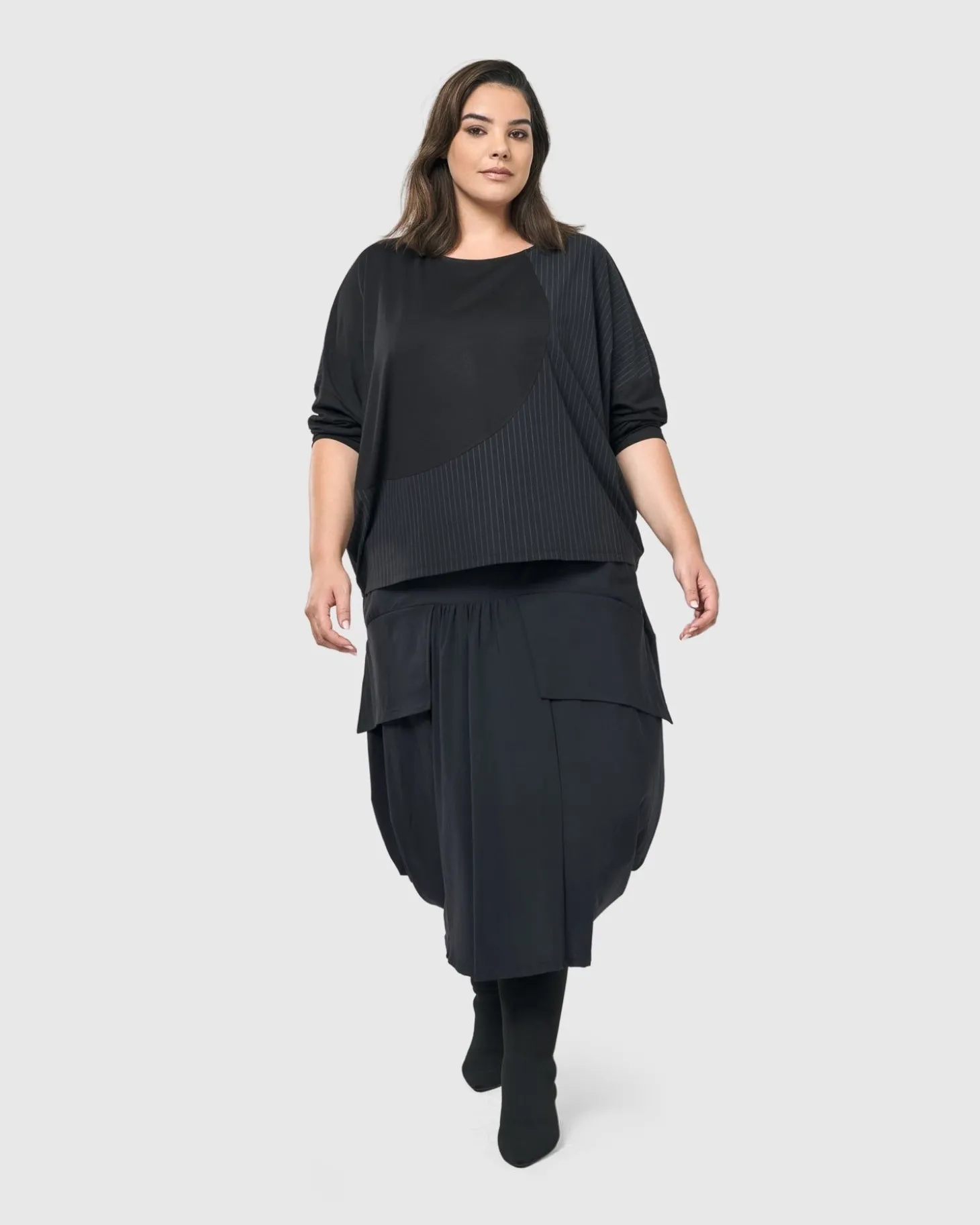 Audrey Relaxed Top, Pinstripes