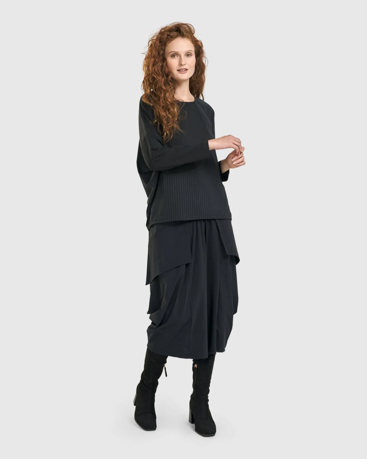 Audrey Relaxed Top, Pinstripes