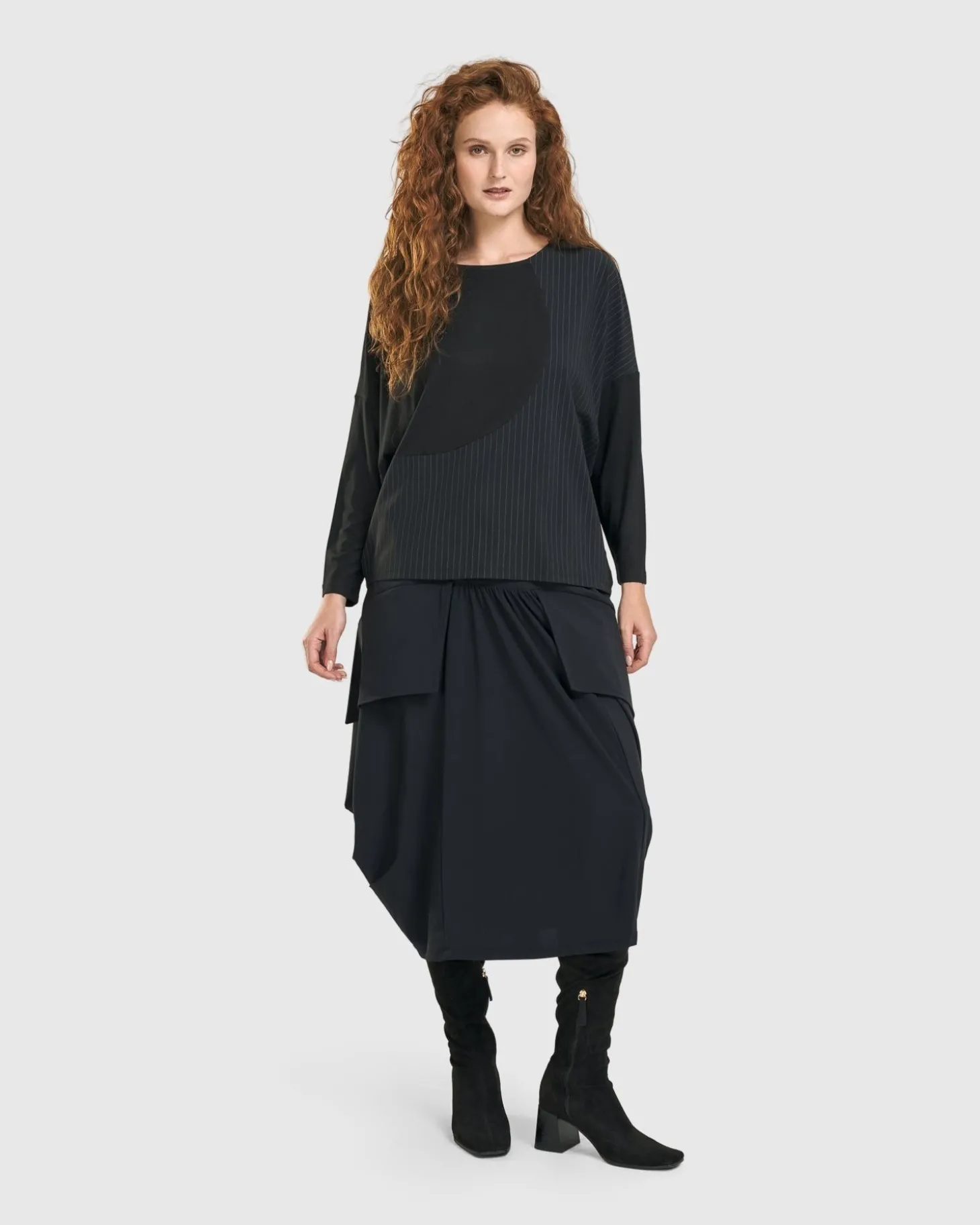 Audrey Relaxed Top, Pinstripes